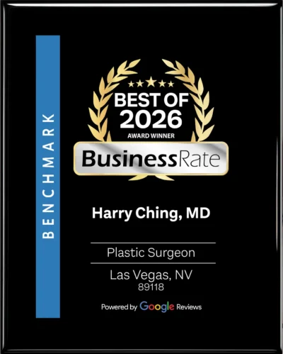 Best of 2026 BusinessRate Award plaque for Harry Ching, MD, Plastic Surgeon in Las Vegas, NV
