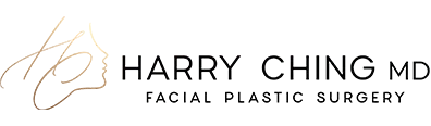 Harry Ching MD Facial Plastic Surgery logo with stylized initials and practice name